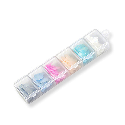 6 Grids Multi‑Iridescent Shell Fragments Nail Art Charms Shiny Shell Chips