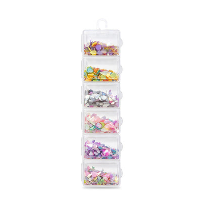 6 Grids Mixed Shell Fragments Nail Art Charms Iridescent Pearl Shell Chips