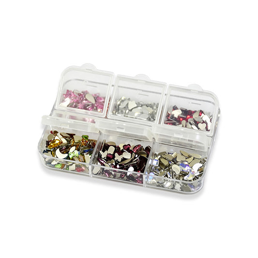 6 Grids Mixed Color Multi Shape Nail Art Sequins Mirror Metallic Flakes For DIY Manicure Salon Nail Decor