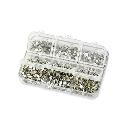 6 Grids Mini Small Silver Nail Art Sequins Mirror Metallic Flakes For DIY Manicure Salon Nail Detail Decor